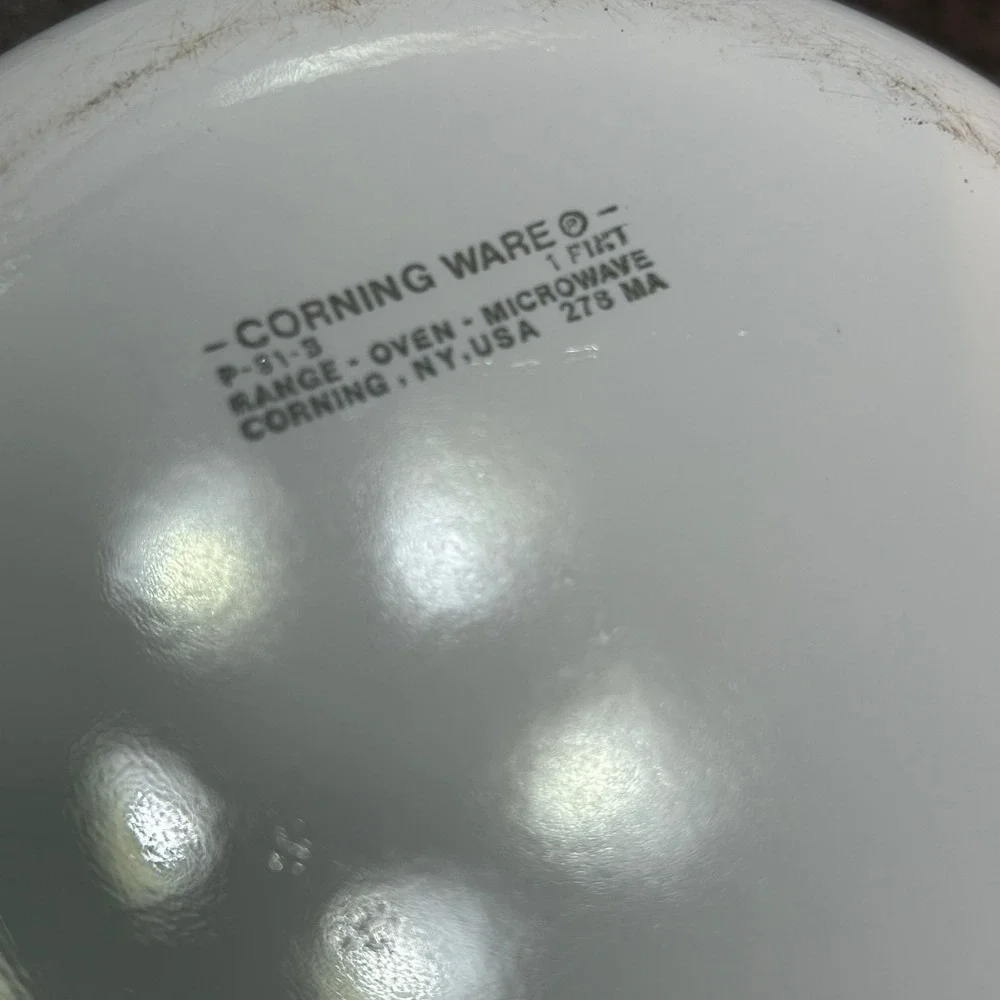 Corning Ware Blue Cornflower P-91-B 1 Pint Petite Pans Set of 3 Vintage White
